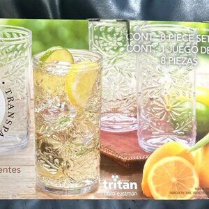 BRAND NEW! Set of 8 Tritan Eastman Clear Tumblers 23 Fl Oz BPA Free